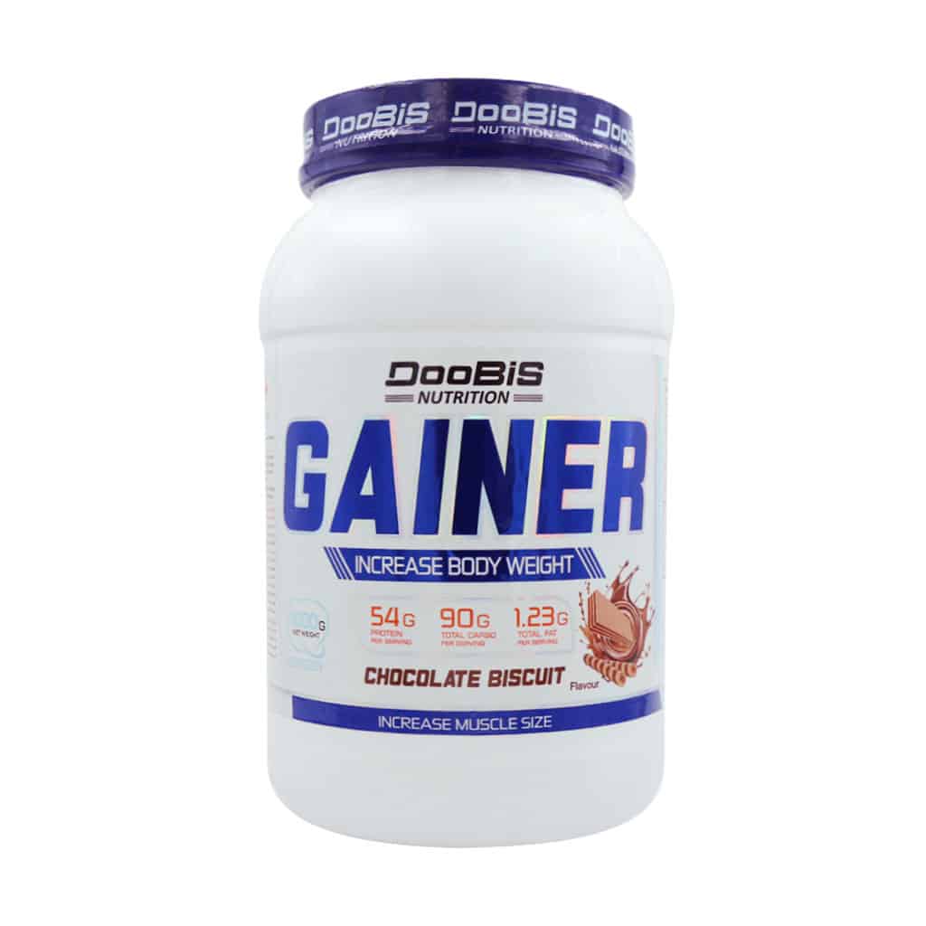 Doobis-Gainer-Powder-۱۰۰۰-g-chocolate-biscuit گینر دوبیس ۱۰۰۰ گرمی
