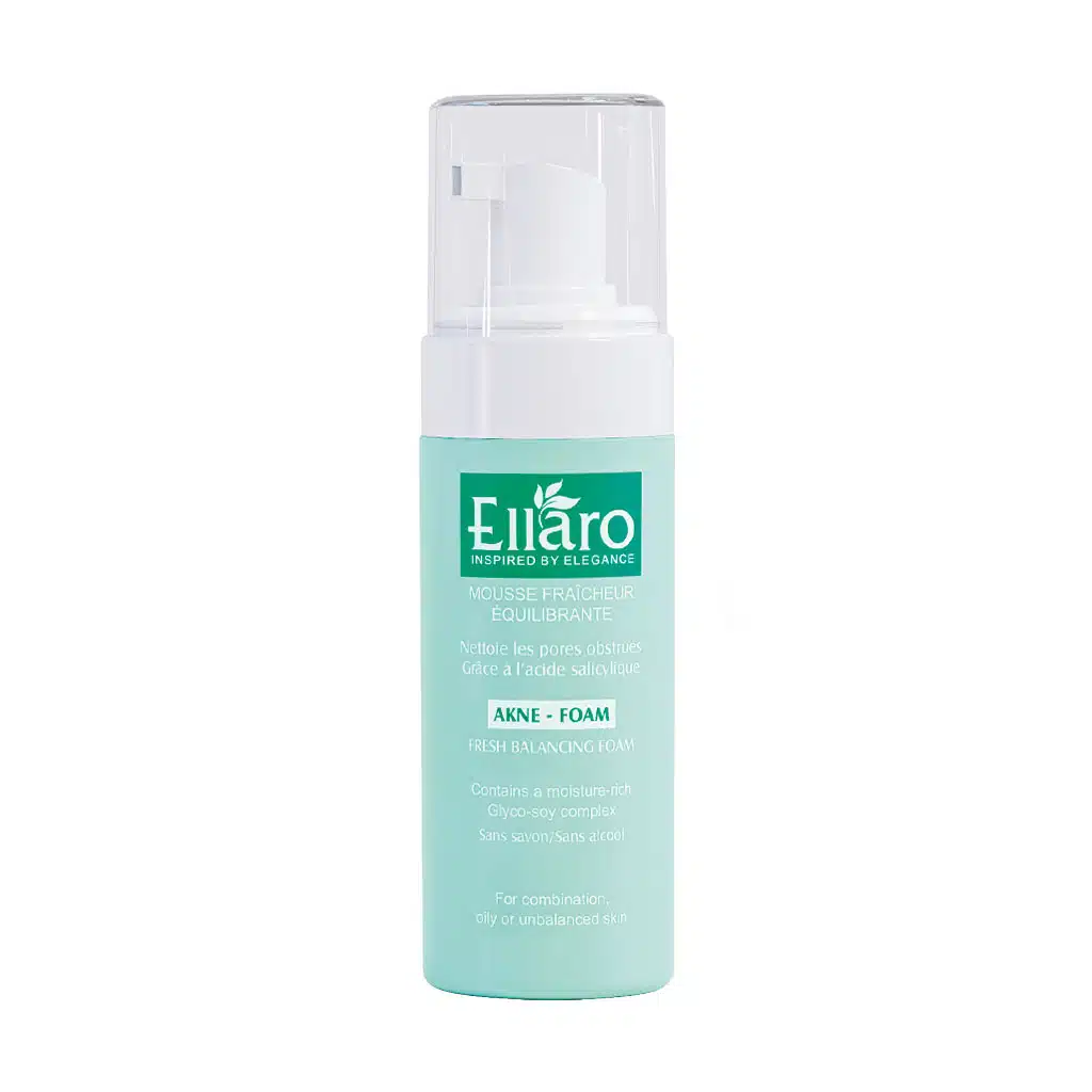Ellaro Fresh Balancing Foam For Oily And Akne Skins 150 ml فوم شستشوی صورت فرش بالانسینگ الارو مناسب پوست های چرب و مستعد آکنه 150 میلی لیتر