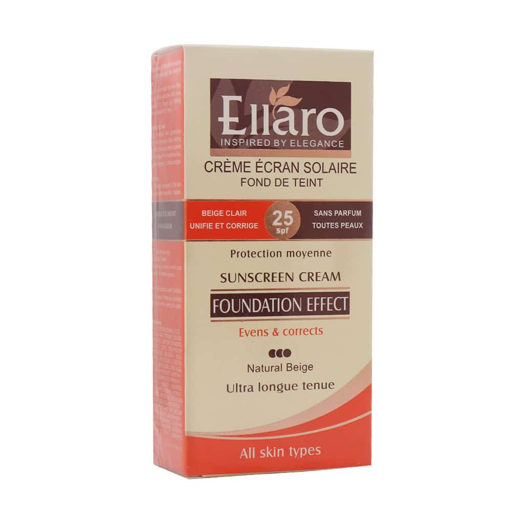 Ellaro Sunscreen Cream SPF 25 For Normal And Dry Skins 40 ml کرم ضد آفتاب الارو SPF25 مناسب انواع پوست ۴۰ میلی لیتر