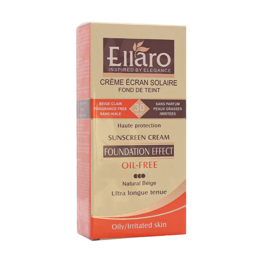Ellaro Sunscreen Cream SPF30 Oil Free 40 ml کرم ضد آفتاب فاقد چربی الارو SPF30 مناسب پوست چرب و جوش دار ۴۰ میلی لیتر