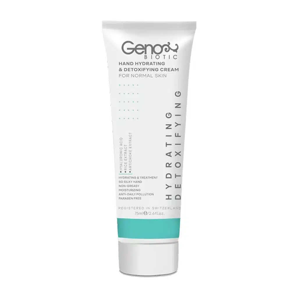 GENO BIOTIC DETOXIFYING HAND CREAM FOR DRY SKIN کرم رطوبت رسان و دیتاکسیفای کننده دست ژنو بایوتیک مخصوص پوست خشک