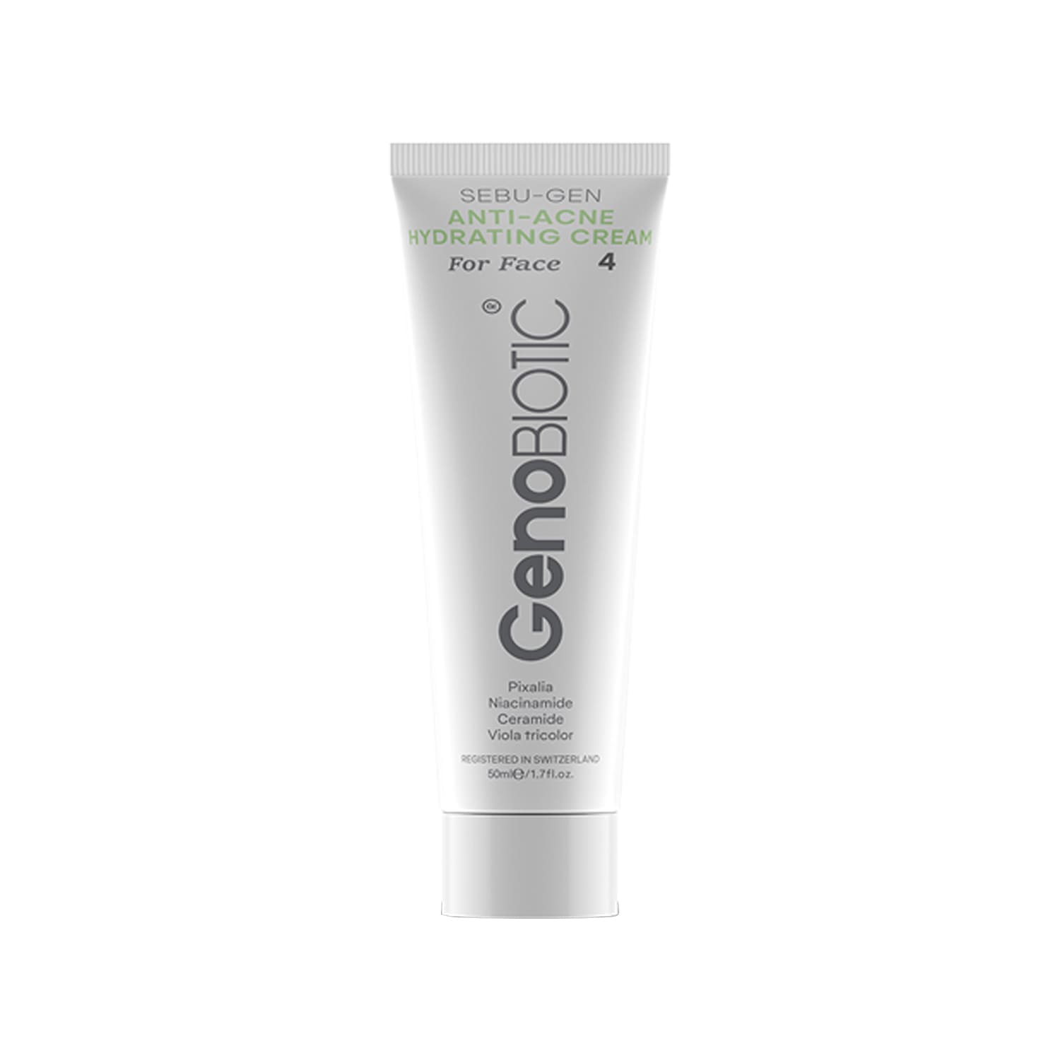 Sebu Gen Anti Acne Hydrating Cream 4 کرم آبرسان صورت ژنوبایوتیک مناسب پوست های آکنه ای و مستعد آکنه حجم 50 میلی لیتر
