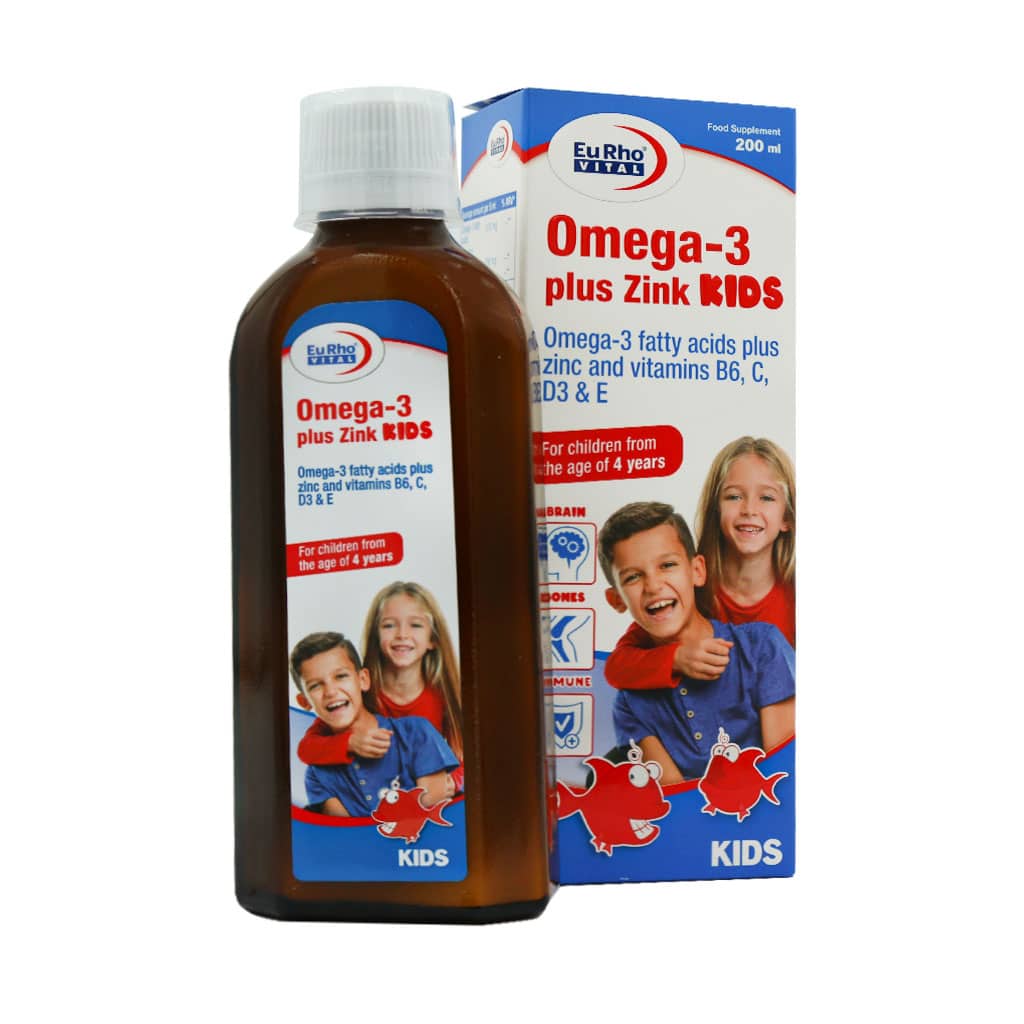 eurhovital-omega-3-plus-zink-kids-syrup شربت امگا 3 پلاس زینک کیدز یوروویتال - تصویر 1