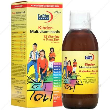 syrup-kinder-multivitaminsaft شربت کیندر مولتیویتامین سافت یوروویتال - تصویر 1