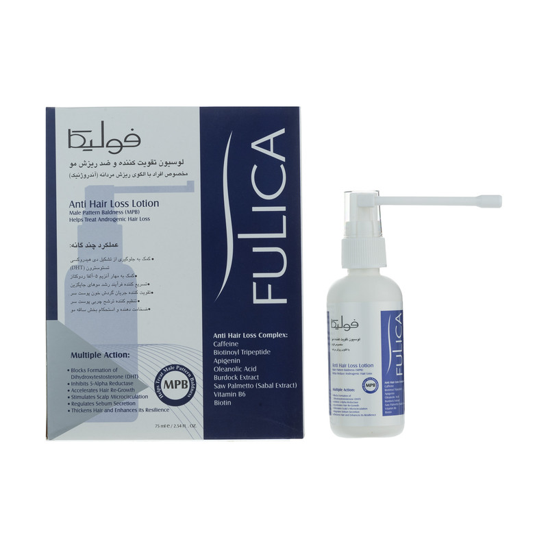 Fulica Anti Hair Loss Lotion For Men لوسیون تقویت کننده و ضد ریزش مو آقایان فولیکا مدل Multiple Action مناسب انواع مو حجم 75 میلی لیتر