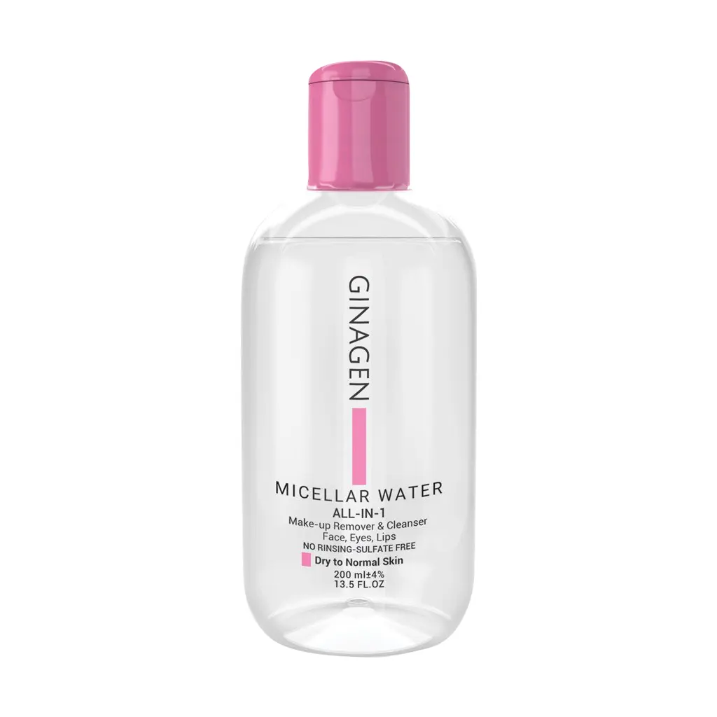 Ginagen Micellar Water For Dry Skin 200 ml محلول پاک کننده آرایش پوست خشک ژیناژن 200 میلی لیتر
