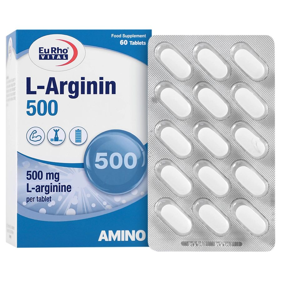 tablet-eurhovital-l-arginin ال آرژینین 500 یورویتال 60 عدد - تصویر 1