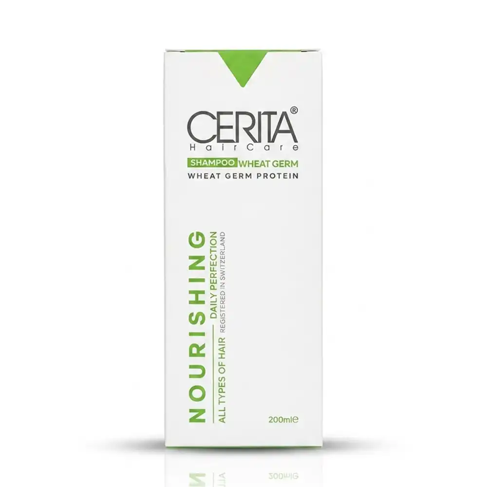 Cerita_Wheat Germ_Shampoo For All Hair_200 ml شامپو تقویت کننده پروتئین جوانه گندم سریتا 200 میلی لیتر