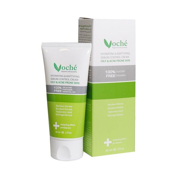 voche-hydrating-cream-for-oily-and-acne-prone-skin کرم آبرسان پوست چرب و مستعد آکنه وچه ۶۰ میلی لیتر